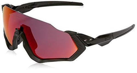 Oakley Men's Flight Jacket Non-Polarized Iridium Rectangular Sunglasses, Matte Black, 0 mm