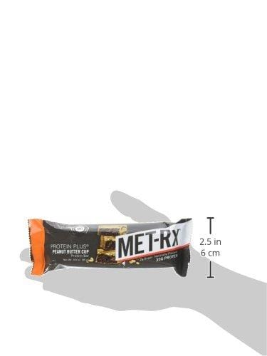 MET-Rx Protein Plus Protein Bar, Peanut Butter Cup, 4 Count Value Pack, High Protein Bar with Vitamins to Support Energy Levels & Muscle Strength, Gluten Free