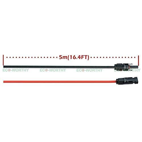 ECO-WORTHY 200 Watt (2pcs 100 Watt) Monocrystalline Solar Panel Complete Off-Grid RV Boat Kit with LCD Charge Controller + Solar Cable + Mounting Brackets