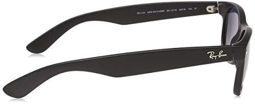 Ray-Ban Unisex New Wayfarer Polarized Sunglasses, Black/Polarized Blue/Grey Gradient, Blue Gradient Grey, 55mm