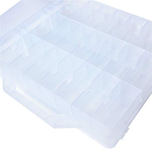 48 Bottles Universal Clear Gel Nail Polish Organizer Case Holder for Double Side Adjustable Space Divider for Acrylic Nail Polygel Gel Dip Powder Tips Set with Two Toe Separator