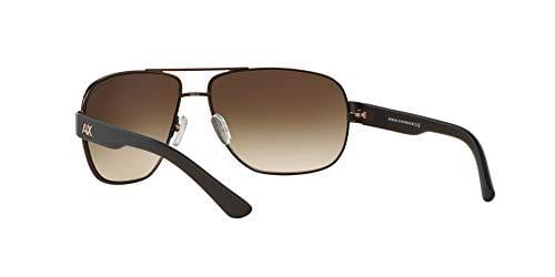 Armani Exchange Men's Metal Man Sunglass Aviator, Satin Brown/Dark Olive, 62 mm