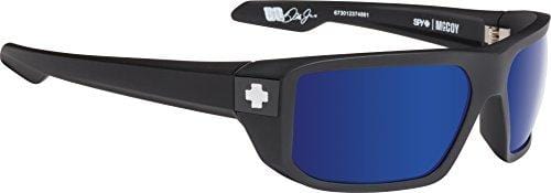 Spy Optic Men's Mccoy Polarized Wrap, Matte Black/Happy Bronze Polar & Blue Spectra, 63 mm