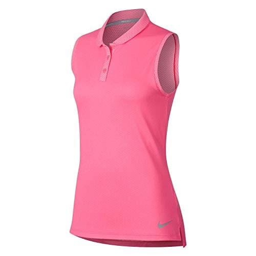 Nike Women's Dri-Fit Textured Sleeveless Golf Top-Hyper Pink-XXL