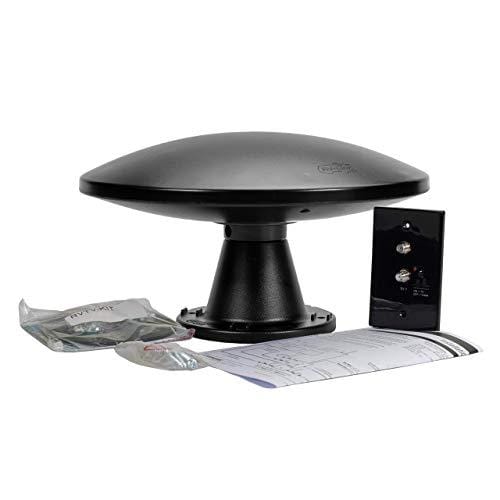 Magnadyne RVTV-B2 Omni-Directional Amplified TV/AM/FM Antenna and Distribution Plate Black