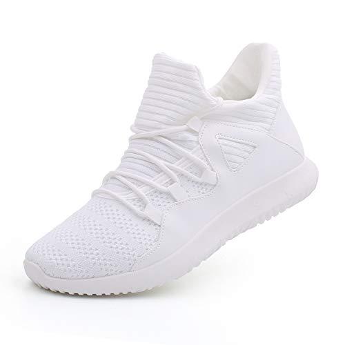 fereshte Men's Athletic Performance Gym Walking Shoes Breathable Sport Tennis Sneaker White EU46
