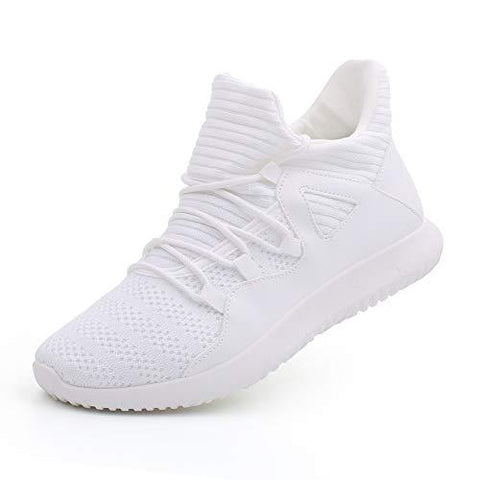 fereshte Men's Athletic Performance Gym Walking Shoes Breathable Sport Tennis Sneaker White EU46