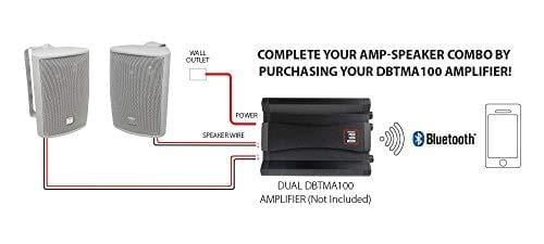 Dual Electronics LU43PW 3-Way High Performance Outdoor Indoor Speakers with Powerful Bass | Effortless Mounting Swivel Brackets | All Weather Resistance | Expansive Stereo Sound Coverage | Sold in Pairs