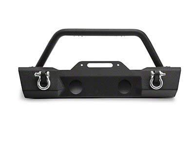Redrock 4x4 Attack Stubby Front Bumper with Winch Mount and D-Rings for Jeep Wrangler JK/JL 2007-2020