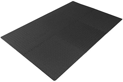 ProSource fs-1908-pzzl Puzzle Exercise Mat EVA Foam Interlocking Tiles (Black, 24 Square Feet)