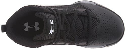 Under Armour Men's Grade School Jet Mid Basketball Shoe, Black (001)/Steel, 7