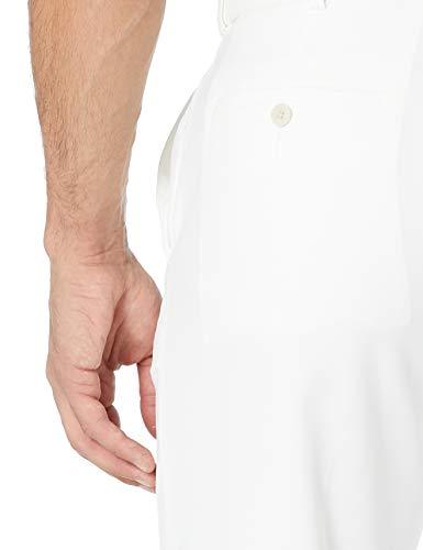PGA TOUR Men's Flat Front Golf Pant with Expandable Waistband, Bright White, 40W x 30L