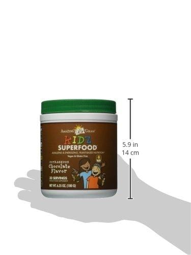 Amazing Grass, Organic Vegan Kids Superfood Powder with 30+ fruits & Super Greens, Flavor: Outrageous Chocolate, 30 Servings