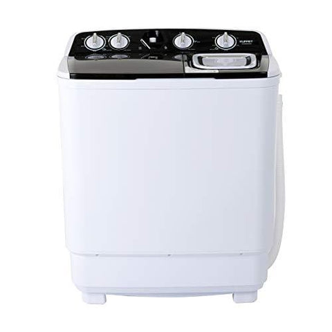 KUPPET Compact Twin Tub Portable Mini Washing Machine 21lbs Capacity, Washer(13lbs)&Spiner(8lbs)/Semi-Automatic  (black)