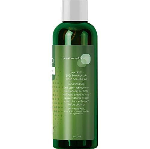 Pure Cold Pressed Avocado Oil For Hair Skin Nails - Natural Dry Skin Face Moisturizer - Collagen Boosting Anti Aging Combat Fine Lines and Wrinkles - Dry Scalp Treatment Anti Dandruff Hair Growth Oil