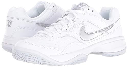 Nike Women's Court Lite Tennis Shoe, White/Metallic Silver/Medium Grey, 9 Regular US