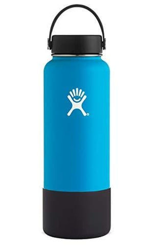 Hydro Flask Wide Mouth Stainless Steel Sports Water Bottle Matching BPA Free Flex Cap and Soft Silicone Flex Boot (Pacific)