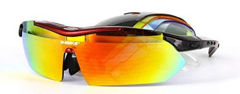 Pickleball Protective Eyewear - INBIKE Sunglasses for Men or Women - Red/Black Frames - Great for all Outdoor Sports - Including Golf, Tennis, Cycling, Pickleball! [product _type] Pickleball Marketplace - Ultra Pickleball - The Pickleball Paddle MegaStore