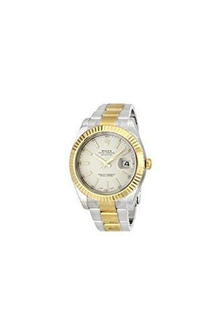 Rolex Datejust II Ivory Index Dial 18k Yellow Gold Bezel Oyster Bracelet Mens Watch 116333ISO