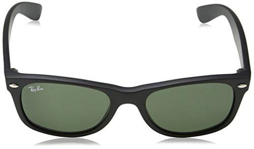 RAY-BAN New Unisex, 100% UV Protection, Polarized Wayfarer, Reduce Eye Strain, Lightweight Plastic, Glass Lenses, 52 mm Frame, Black (622), 52mm