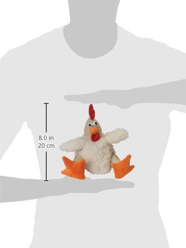 goDog Checkers Fat Rooster With Chew Guard Technology Tough Plush Dog Toy, White, Large
