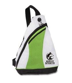 Wolfe Professional Pickleball Sling Bag - Crossbody Backpack For Women & Men - Zipper Pockets With Headphone Anti-Theft Wire Bag (Lime)