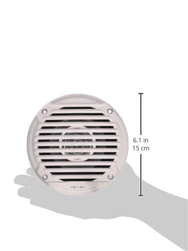 Jensen MS5006WR Dual Cone Waterproof 5.25" Speakers, White, 30 Watts Max Power Handling, Sensitivity 86dB, Frequency Response 79Hz-20kHz, Nominal Impedance 4 Ohms, 1-1/2" Mounting Depth
