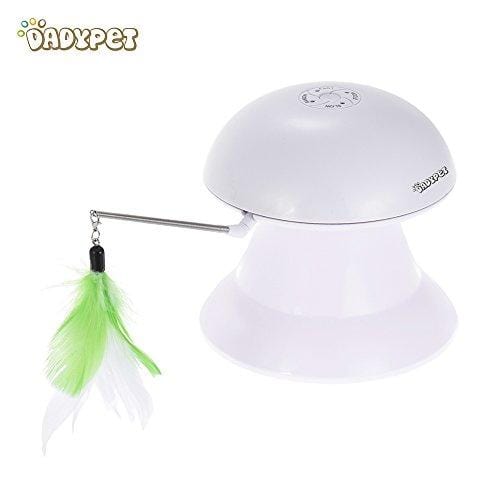 DADYPET Cat Laser Toy, 2 in 1 Automatic Non-Handheld Cat Chaser Toy and Interactive Feather Toy, Auto Rotating Light Cat Chaser Toy for Cats and Dogs