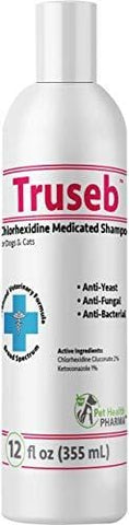 Truseb | #1 Ketoconazole & Chlorhexidine Shampoo for Dogs & Cats - Antifungal, Antibacterial & Antiseptic Medicated Dog Shampoo for Hot Spots, Ringworm, Yeast, Fungal Infections, Acne,Pyoderma (12 Oz)