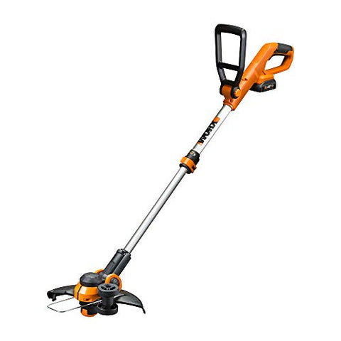Worx WG162 20V 12” Cordless String Trimmer/Edger, Battery and Charger Included,Black and Orange