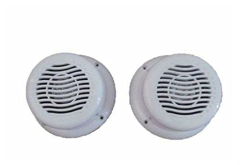 2 RV Marine Gloss White Wavy Silver 5.25" Flush Mount Speaker UV Waterproof