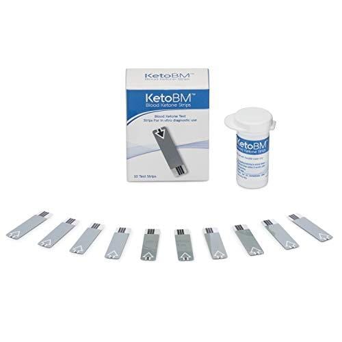 KetoBM Ketone Blood Meter Kit - Complete Monitoring System for Ketogenic Diet and Ketosis Testing (Vial Strips)
