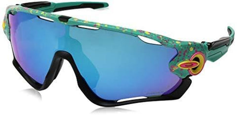 Oakley Men's Jawbreaker Non-Polarized Iridium Rectangular Sunglasses, Splatter Celeste, 0 mm