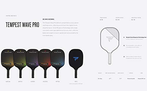 Paddletek Tempest Wave Pro Pickleball Paddle | Standard Grip | Horizon (Yellow)