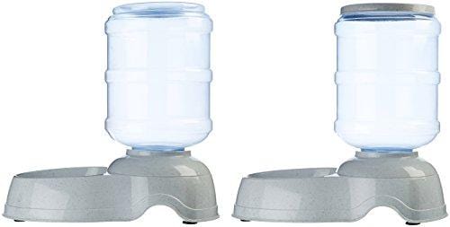 AmazonBasics Gravity Pet Feeder and Waterer Bundle, Large