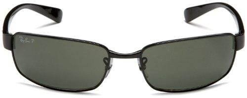Ray-Ban Men's Rb3364 Polarized Rectangular Sunglasses, Black, 61.7 mm