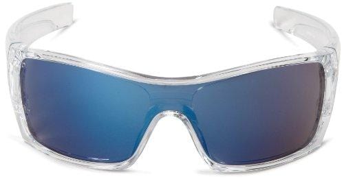 Oakley Men's Batwolf Rectangular Sunglasses,Clear Frame/Ice Iridium Lens,one size
