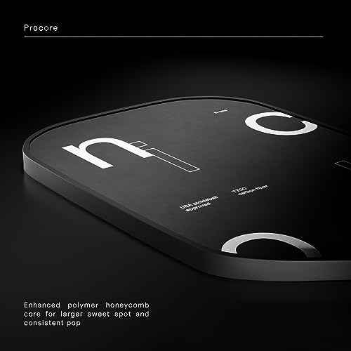 R-One Elongated Carbon Fiber Pickleball Paddle - 2023 Pickleball Racket with Long Handle - T700 Raw Carbon Fiber - Frosted Spin Surface - USAPA Approved by Nicol Pickleball (Design 1)