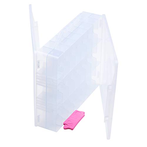 48 Bottles Universal Clear Gel Nail Polish Organizer Case Holder for Double Side Adjustable Space Divider for Acrylic Nail Polygel Gel Dip Powder Tips Set with Two Toe Separator