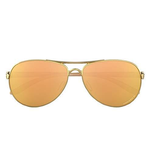 Oakley Women's Feedback Aviator Sunglasses, Polished Gold, 59.0 mm