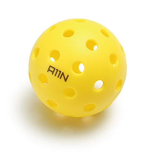 A11N Premium 40 Holes Outdoor Pickleball Balls, Durable Ball with Nice Bounce, Special Design for Outdoor Courts (6 &12 Packs Available)- Bright Yellow