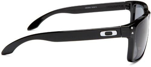 Oakley Men's Holbrook Polarized Rectangular Sunglasses,Polished Black Frame/Grey Lens,one size
