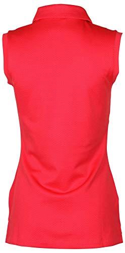 Nike Women's Dri-Fit Textured Sleeveless Golf Polo-Light Fusion Red-XS