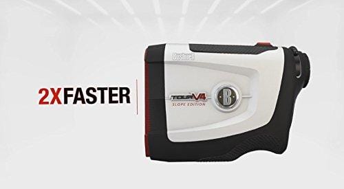 Bushnell Tour V4 (Standard) Golf Rangefinder Patriot Pack Bundle - with Carrying Case, Blue Protective Skin, PlayBetter Microfiber Towel and Two (2) CR2 Batteries