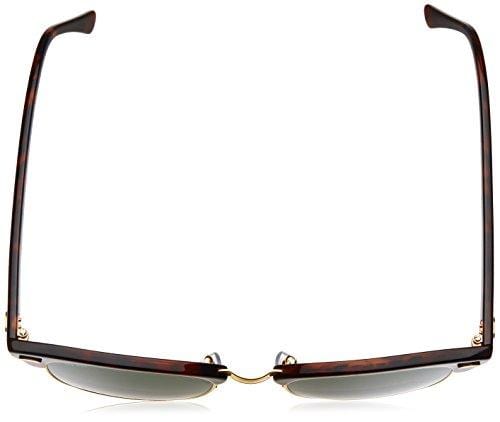 Ray-Ban, Clubmaster Sunglasses, Non-Polarized, Acetate Frame, Glass Lenses, Mock Tortoise/Arista Frame, Crystal Green G-15 Lenses, 51 mm