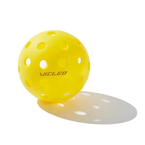 Pickleballs Balls - Vicleo Pickleball Outdoor Balls 6-Pack for Tournament Play, Professional Performance(Yellow)