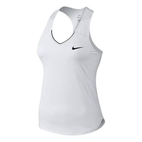 Nike Womens NikeCourt Pure Tennis Tank Top White/Black 728739-100 Size Large
