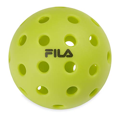 FILA Accessories Outdoor Pickleball Balls - Pack of 4 Official Pickle Balls Outdoors Regulation Size, 40 Holes