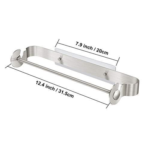 Paper Towel Holder Under Cabinet - TeenGo Adhesive Wall Mount No Drilling Stainless Steel Paper Towel Holder for Home Kitchen