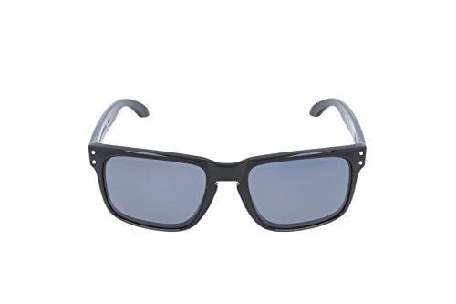 Oakley Men's Holbrook Polarized Rectangular Sunglasses,Polished Black Frame/Grey Lens,one size